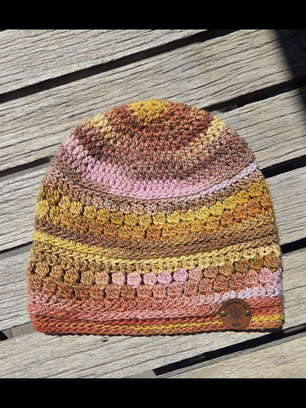 Artisan Handmade Crochet "Pineapple Chutney" Slouchy Boho Beanie Hat